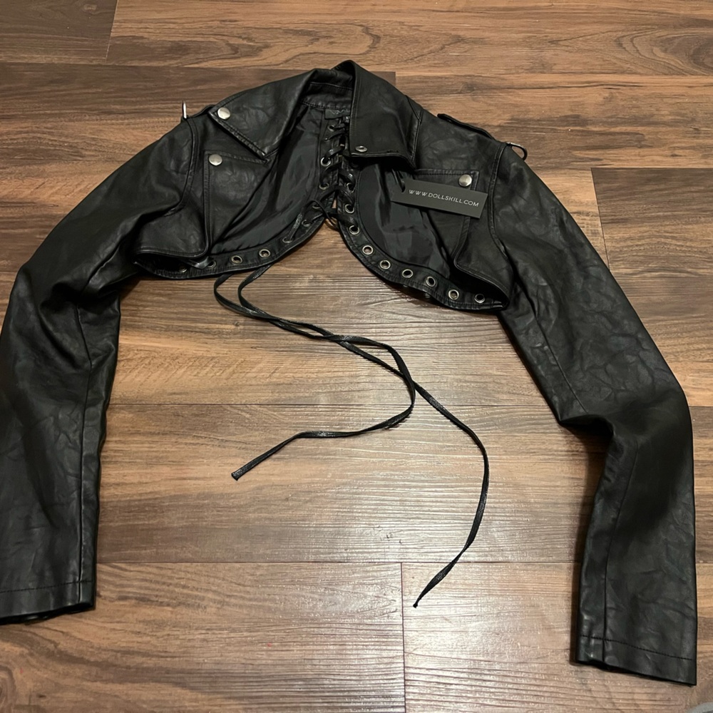 Widow Cropped Leather Jacket